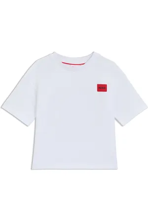 HUGO BOSS T-shirt van katoen met artwork op de rug voor kinderen