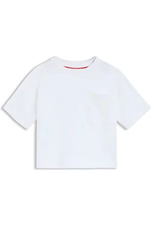 HUGO BOSS T-shirt van katoenen jersey met opgezette zak voor kinderen