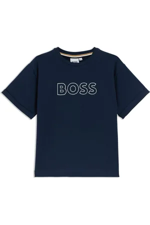 HUGO BOSS Kinder-T-shirt van stretchkatoen met logostiksel