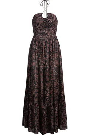 HUGO BOSS Maxi-jurk van katoen met metallic vezels en print