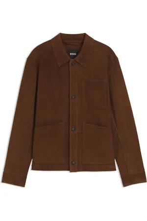 HUGO BOSS Regular-fit jas van nappalan suède