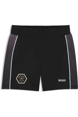 HUGO BOSS Kindershort in stretch-jersey met logoprint