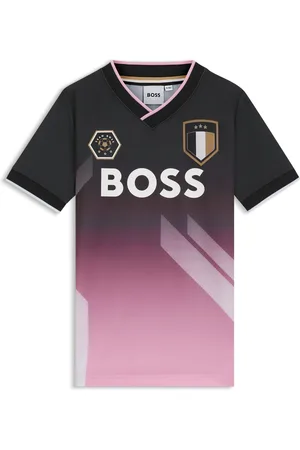 HUGO BOSS T-shirt voor kinderen van stretchjersey met print in kleurverloop