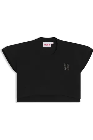 HUGO BOSS Loose-fit katoenen T-shirt met logostuds voor kinderen
