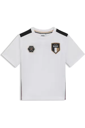 HUGO BOSS T-shirt voor kinderen van stretchjersey met biesjes met gradiëntprint