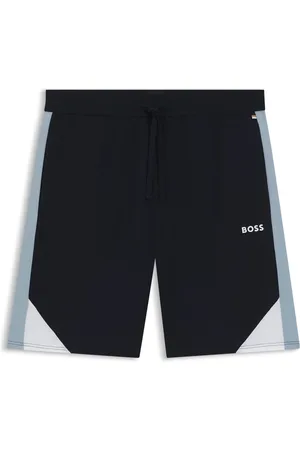 HUGO BOSS Pyjamashort van een katoenmix met contrasterende panelen