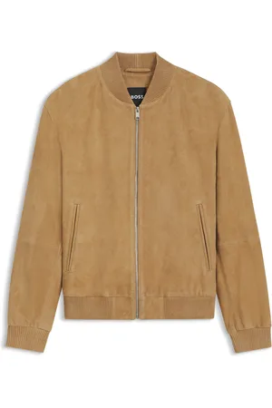 HUGO BOSS Regular-fit jas van suède