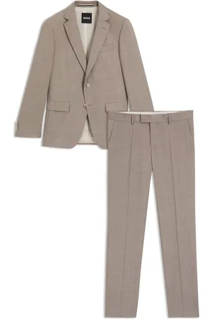 HUGO BOSS Tweedelig slim-fit pak van gemêleerde scheerwol