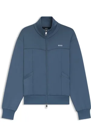 HUGO BOSS Sweatshirt met rits en contrasterend logo