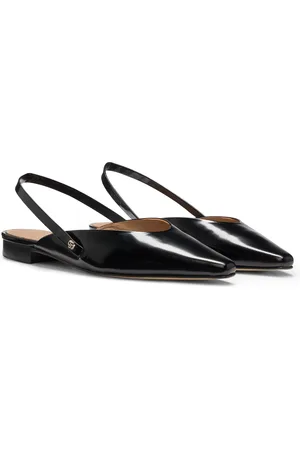 HUGO BOSS Ballerina pumps van leer met open hiel