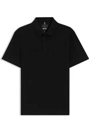 HUGO BOSS Porsche x BOSS-polo van gemerceriseerde katoen met pied-de-poule-jacquard
