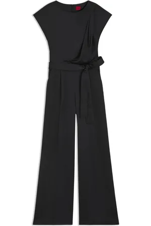HUGO BOSS Jumpsuit van zacht satijn met riem