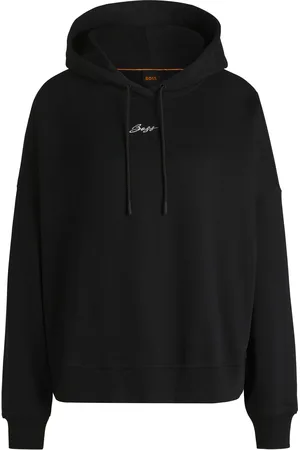 HUGO BOSS Hoodie van katoenen badstof met handgeschreven logo en oversized pasvorm