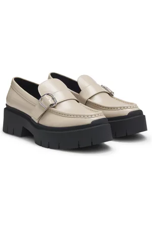 HUGO BOSS Leather loafers with buckled strap