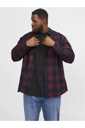 JACK & JONES Plus Size Loose Fit Geruit Overhemd