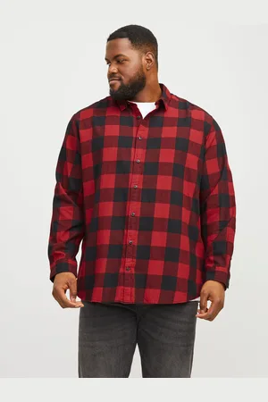 JACK & JONES Plus Size Loose Fit Geruit Overhemd