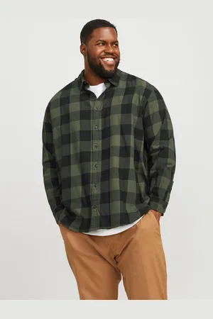 JACK & JONES Plus Size Loose Fit Geruit Overhemd