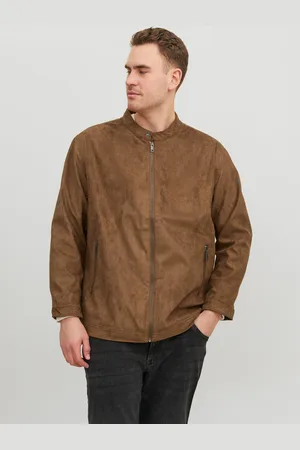 JACK & JONES Plus Size Biker Jas Met Leer-look