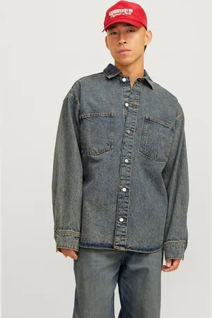 JACK & JONES Wide Fit Denim Overhemd