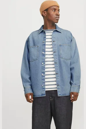 JACK & JONES Wide Fit Denim Overhemd