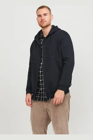 JACK & JONES Plus Size Effen Hoodie Met Rits