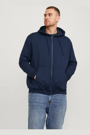 JACK & JONES Plus Size Effen Hoodie Met Rits