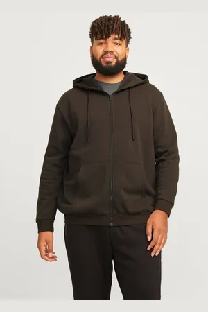 JACK & JONES Plus Size Effen Hoodie Met Rits