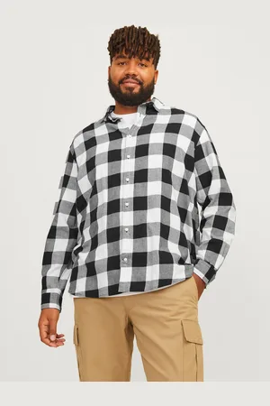 JACK & JONES Plus Size Loose Fit Geruit Overhemd