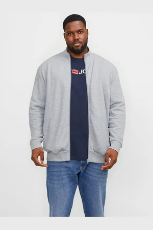 JACK & JONES Plus Size Effen Sweatshirt Met Rits