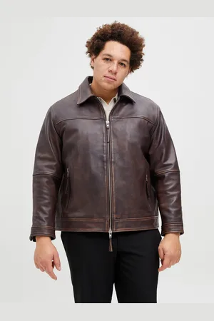 JACK & JONES Plus Size Leren Jas