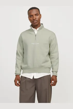 JACK & JONES Text Sweatshirt Met Halve Rits