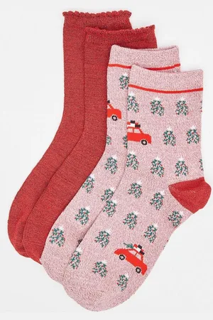 Pieces Set Van 2 Paar Kerstkousen
