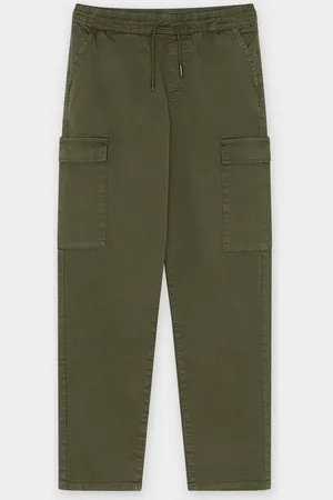 Fish & Chips Donkergroene Broek, Cargo Fit, 7-14 Jaar