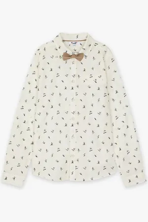 Fish & Chips Hemd Met Snowboardprint En Strik