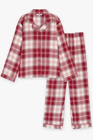 Fish & Chips Flanellen Pyjama Met Ruiten