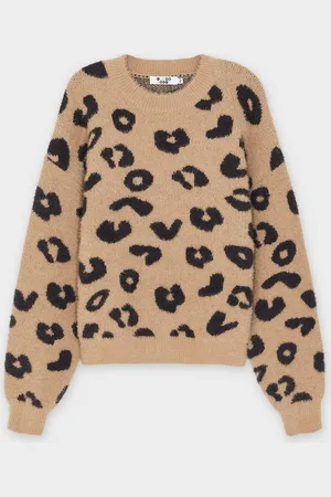 Fish & Chips Fluffy Trui Met Luipaardprint