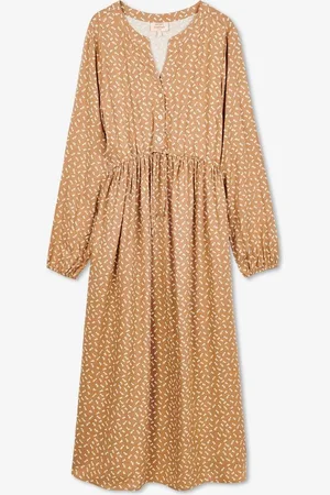 Atelier Maman Beige Jurk Met Print