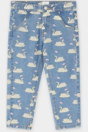 Fred + Ginger Jeans Met Zwanenprint, Mom Fit