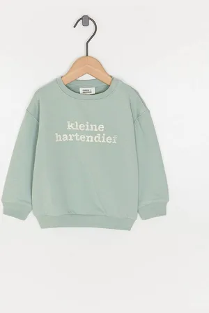 Cuddles and Smiles Groene Sweater Met Backprint, Kleine Hartendief