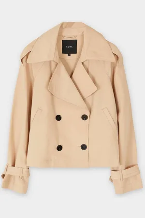 Sora Beige Korte Trenchcoat