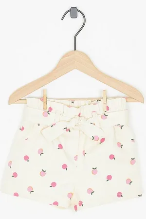 Cuddles and Smiles Offwhite Jeansshort Met Print
