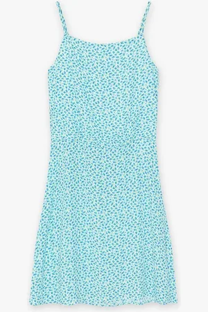 Groggy Blauwe Jurk Met Bloemen