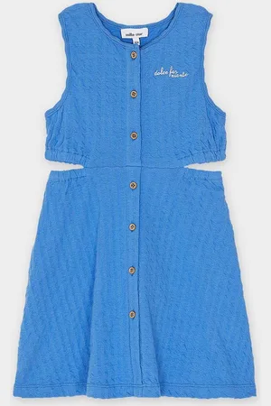 Milla star Blauwe Jurk Met Structuur
