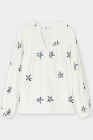 Sora Blouse Met Geborduurde Bloemen