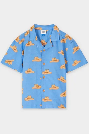 Fred + Ginger Hemd Met Print Cowboyhoeden, Unisex, 92-128