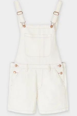 Milo Coats Witte Jeanssalopette, 6-14 Jaar