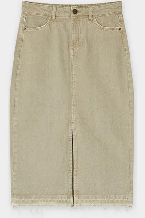 Groggy Groene Jeansrok Met Rafels