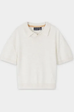 Maya Deluxe Offwhite Polo, Oversized Fit