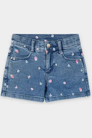 QS by s.Oliver Jeansshort Met Borduursel