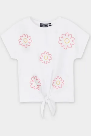 Maya Deluxe T-shirt Met Geborduurde Bloemen